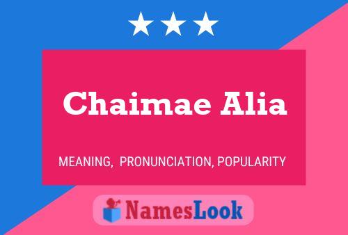 Chaimae Alia Name Poster