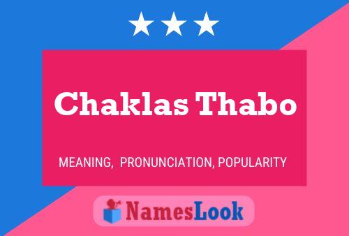 Chaklas Thabo Name Poster