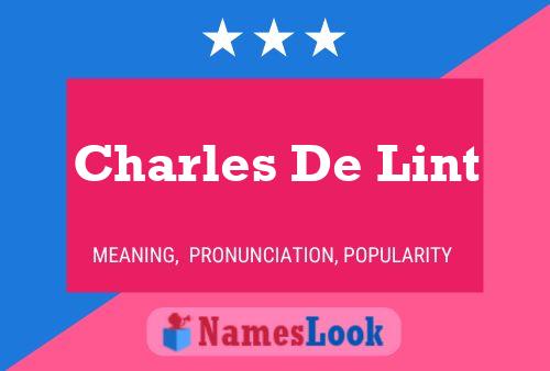 Charles De Lint Name Poster