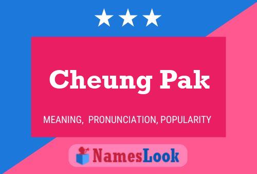 Cheung Pak Name Poster