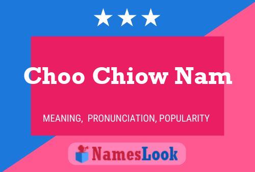 Choo Chiow Nam Name Poster