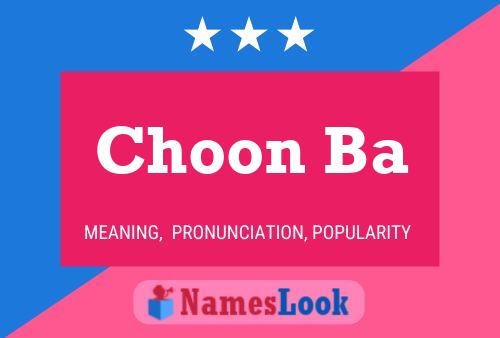 Choon Ba Name Poster