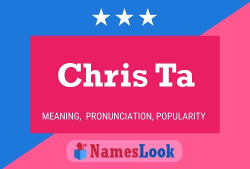 Chris Ta Name Poster