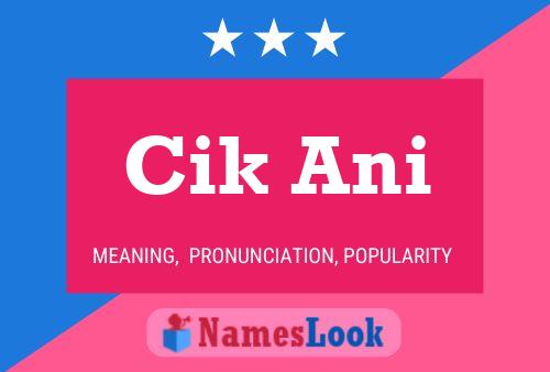 Cik Ani Name Poster