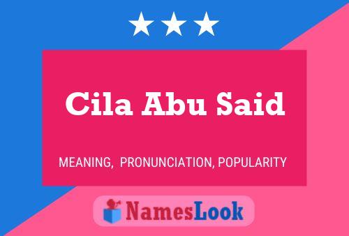 Cila Abu Said Name Poster