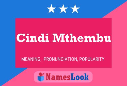 Cindi Mthembu Name Poster