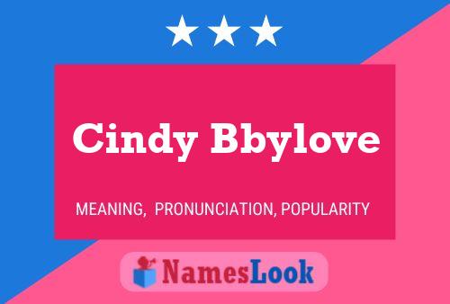 Cindy Bbylove Name Poster