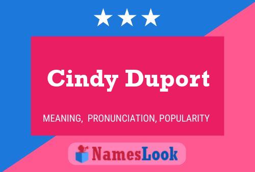 Cindy Duport Name Poster