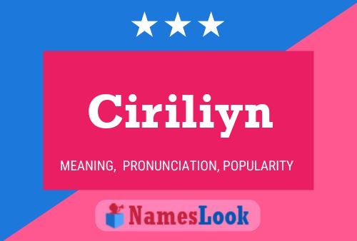 Ciriliyn Name Poster