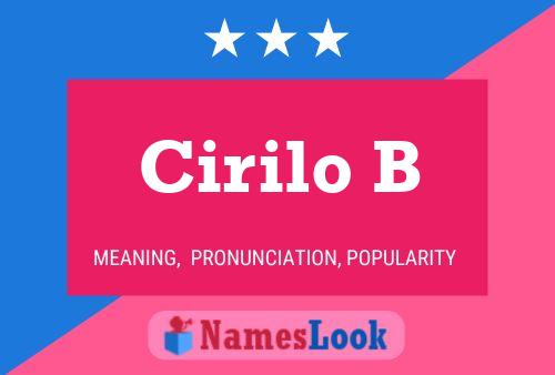 Cirilo B Name Poster