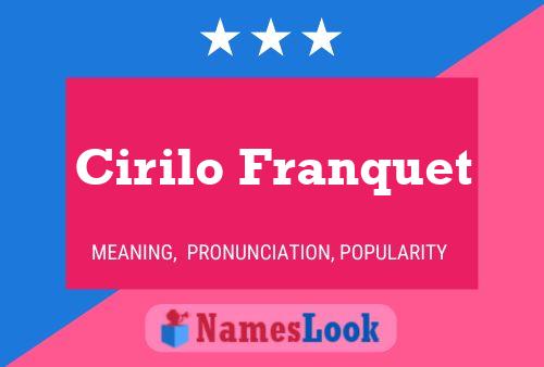 Cirilo Franquet Name Poster