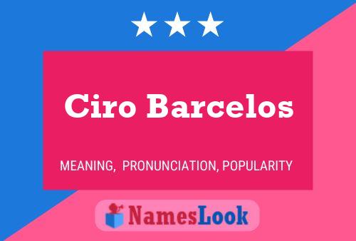 Ciro Barcelos Name Poster