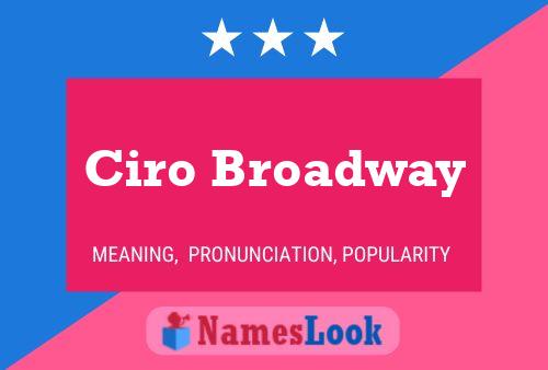 Ciro Broadway Name Poster