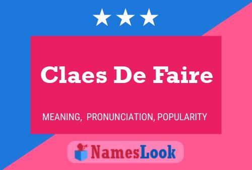 Claes De Faire Name Poster