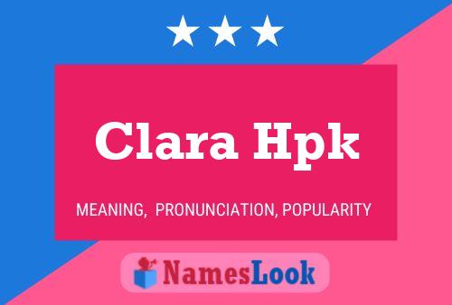 Clara Hpk Name Poster