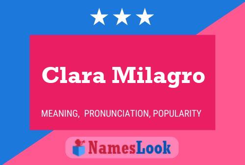 Clara Milagro Name Poster