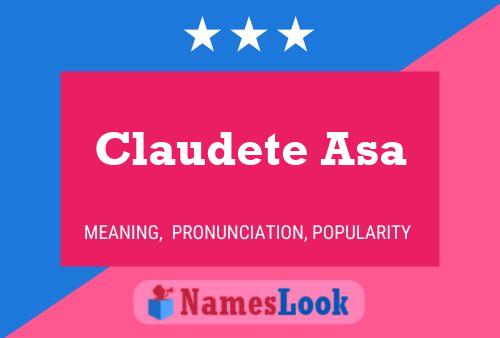 Claudete Asa Name Poster