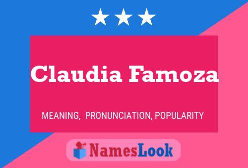 Claudia Famoza Name Poster