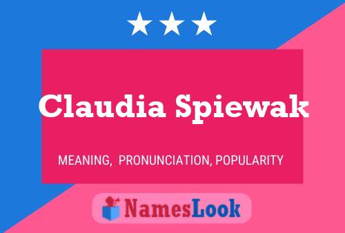 Claudia Spiewak Name Poster