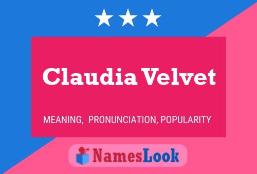 Claudia Velvet Name Poster