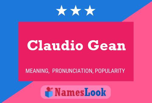 Claudio Gean Name Poster