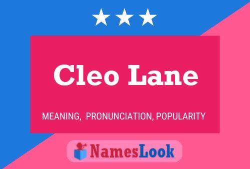 Cleo Lane Name Poster