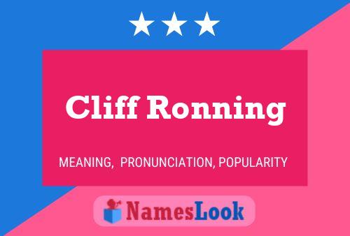 Cliff Ronning Name Poster