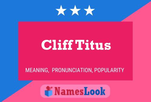 Cliff Titus Name Poster