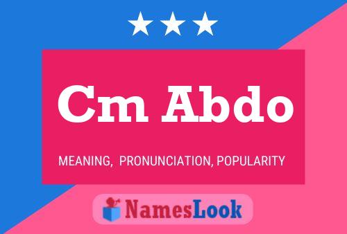 Cm Abdo Name Poster