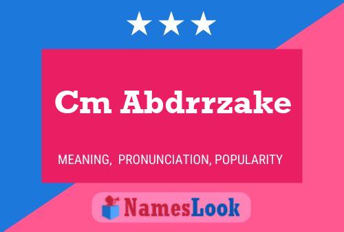 Cm Abdrrzake Name Poster