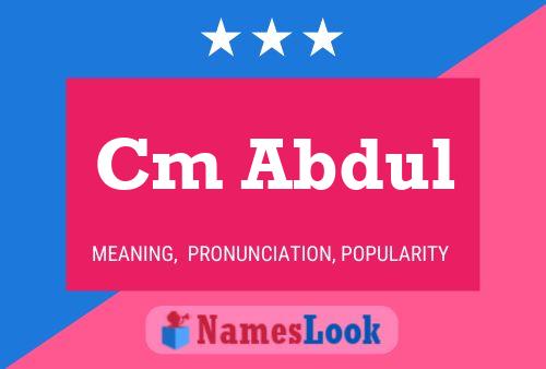 Cm Abdul Name Poster