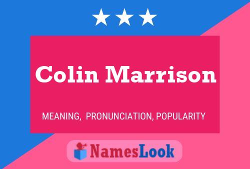 Colin Marrison Name Poster