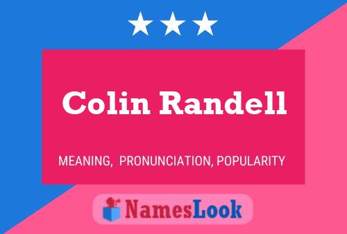 Colin Randell Name Poster