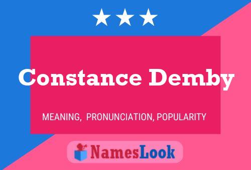 Constance Demby Name Poster