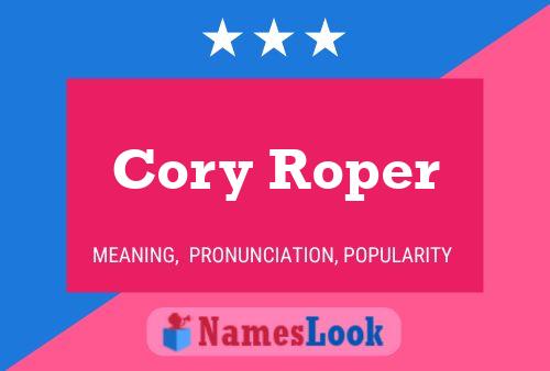 Cory Roper Name Poster