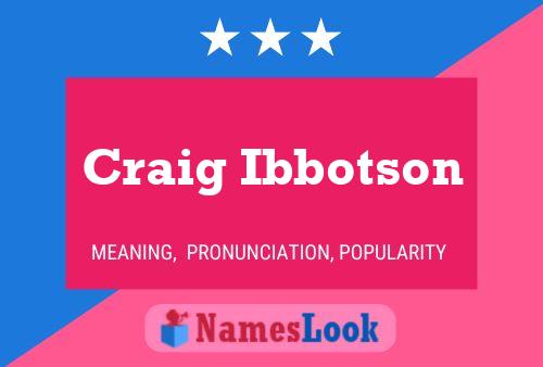 Craig Ibbotson Name Poster