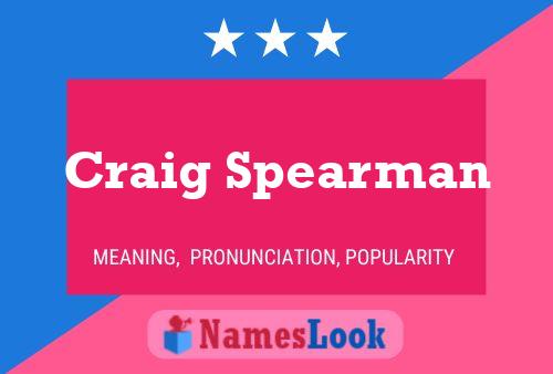 Craig Spearman Name Poster