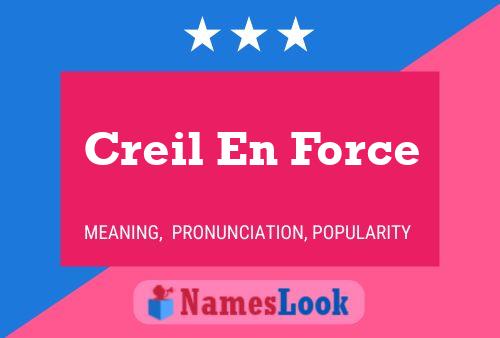 Creil En Force Name Poster