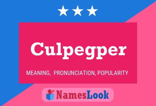 Culpegper Name Poster