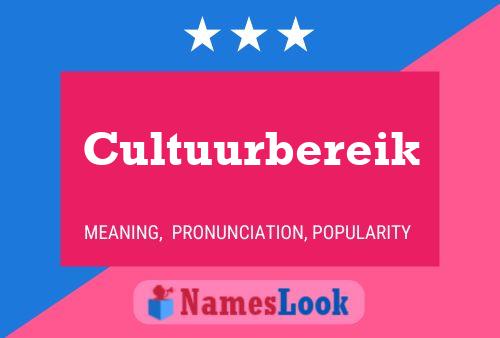 Cultuurbereik Name Poster