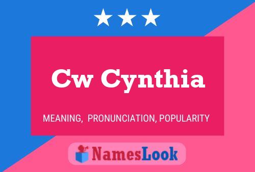 Cw Cynthia Name Poster