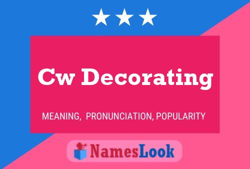 Cw Decorating Name Poster