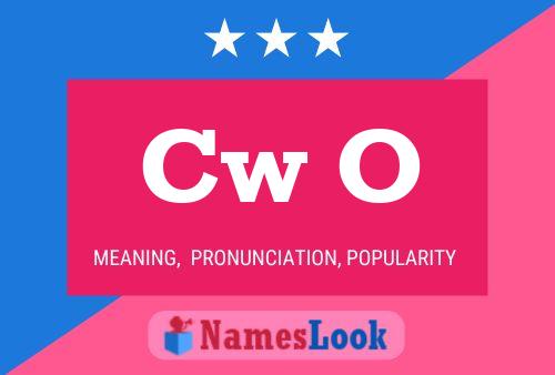 Cw O Name Poster