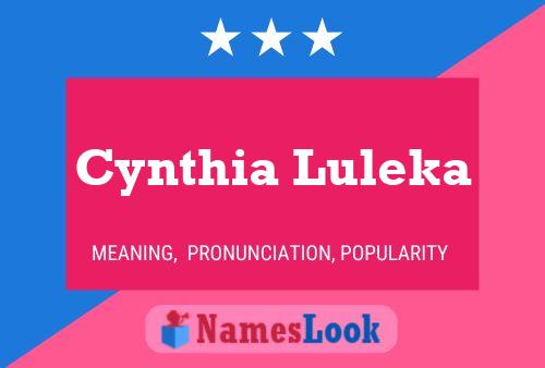 Cynthia Luleka Name Poster