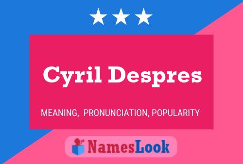 Cyril Despres Name Poster