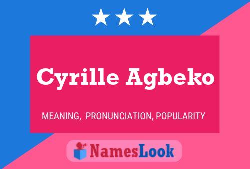 Cyrille Agbeko Name Poster