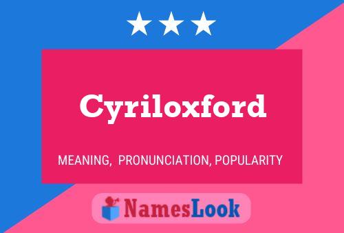 Cyriloxford Name Poster