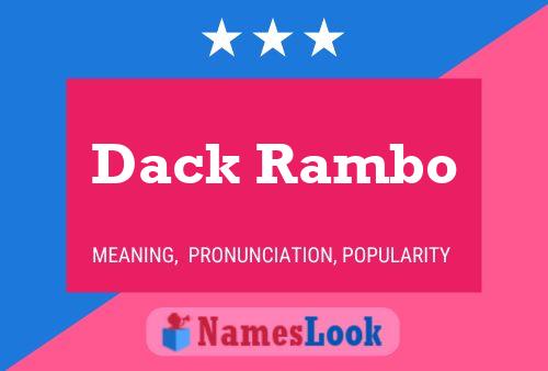 Dack Rambo Name Poster