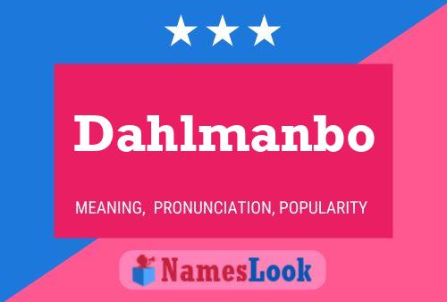 Dahlmanbo Name Poster