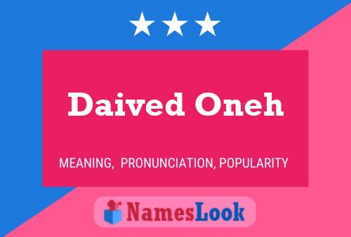 Daived Oneh Name Poster